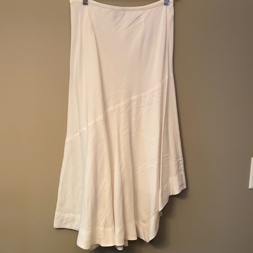 NIC+ZOE White linen asymmetrical skirt in size 6